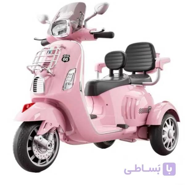 موتور شارژی کودک وسپا دو نفره کد 307 — تصویر 1