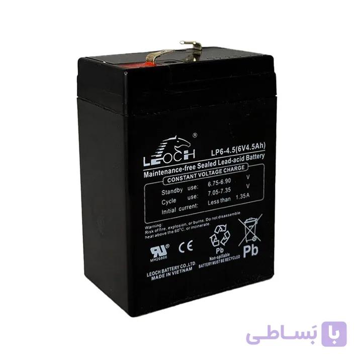 باتری 6 ولت 4.5 آمپر ساعت لئوچ leoch مدل 6V4.5AH ساخت ویتنام — تصویر 1