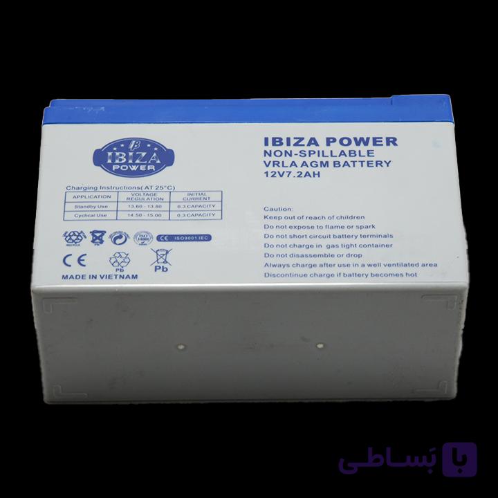 باتری 12 ولت 7.2 آمپر ساعت ایبیزا ibiza مدل 12V7.2AH ساخت ویتنام — تصویر 1