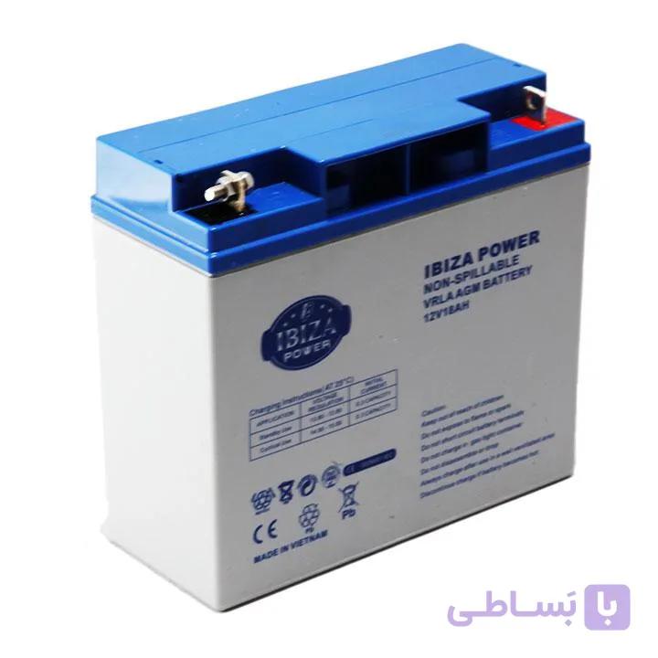 باتری 12 ولت 18 آمپر ساعت ایبیزا ibiza مدل 12V18AH ساخت ویتنام — تصویر 1
