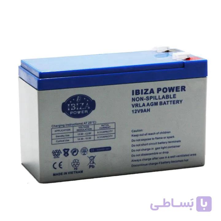 باتری 12 ولت 9 آمپر ساعت ایبیزا ibiza مدل 12V9AH ساخت ویتنام — تصویر 1