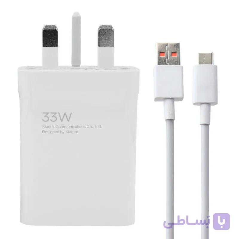 شارژر دیواری شیائومی مدل Redmi Note 10S به همراه کابل تبدیل USB-C