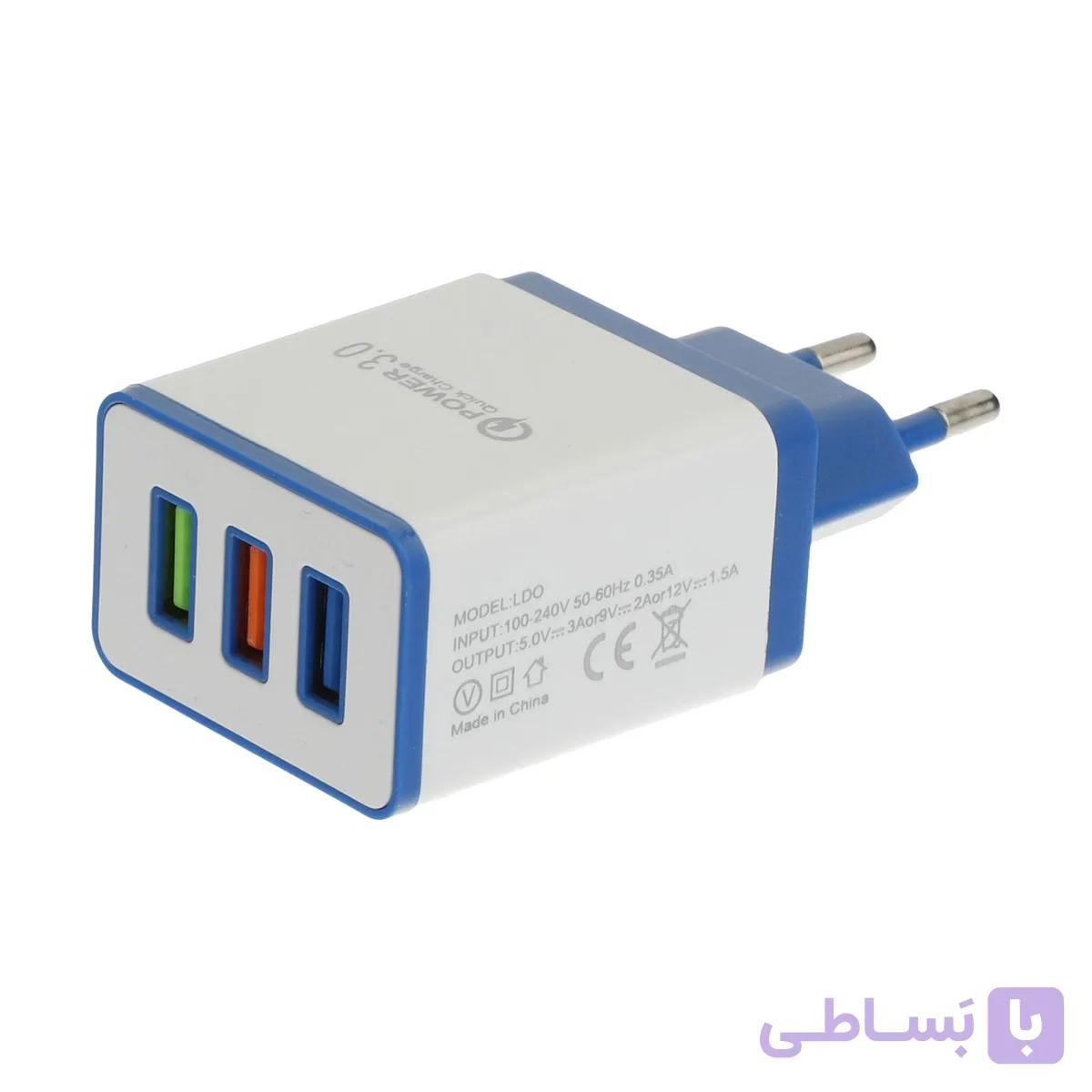 شارژر دیواری مدل A100 به همراه کابل تبدیل MicroUSB — تصویر 1