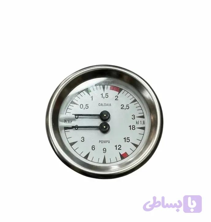 مانومتر دو عقربه‌ای بیزرا 60 میلی‌متر فشار آب و بخار | Bezzera 60mm Dual Pressure Gauge