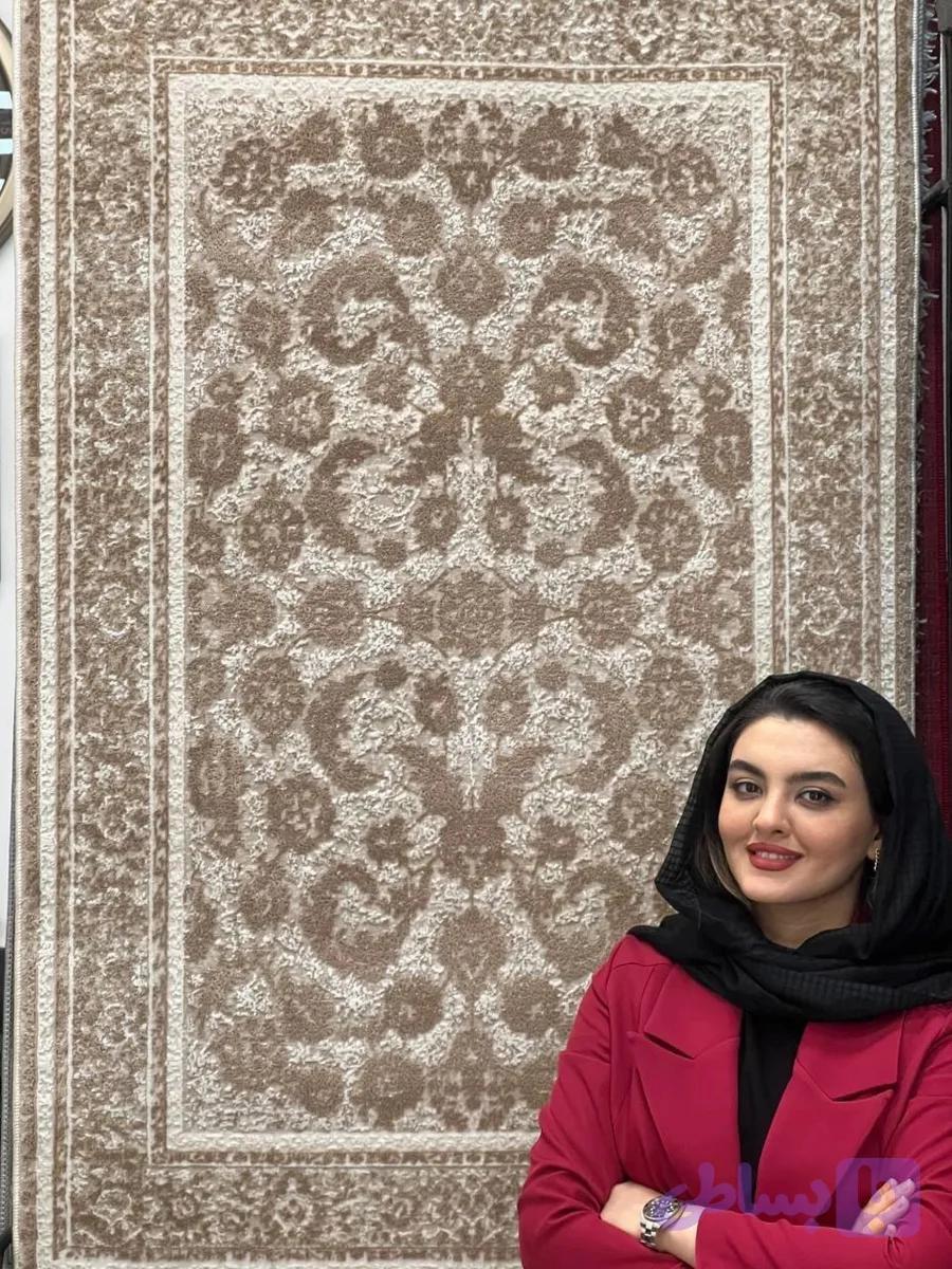 فرش مدرن شاهان کرم نسکافه ای افشان کد ۵۱۲۴