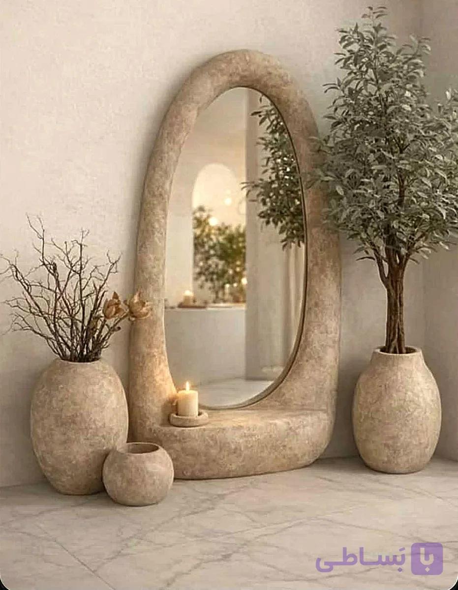 قاب آینه مینیمال پیشخان دار طرح پینترستی