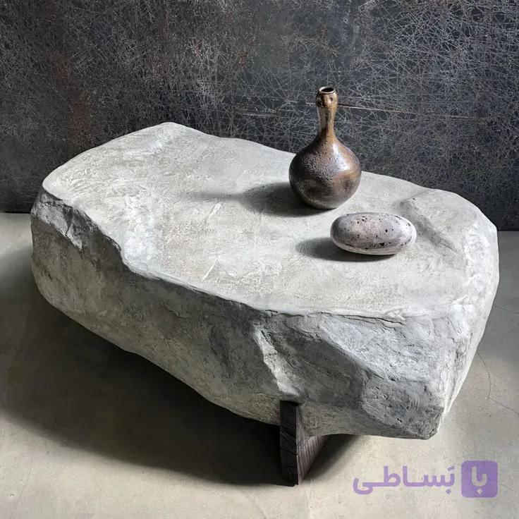 میز جلو مبلی دفرمه طرح سنگ پینترستی پاپیه ماشه