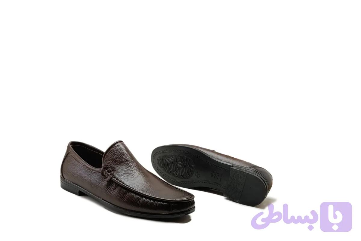 کفش کالج مردانه چرم طبیعی دست دوز عسلیsi718