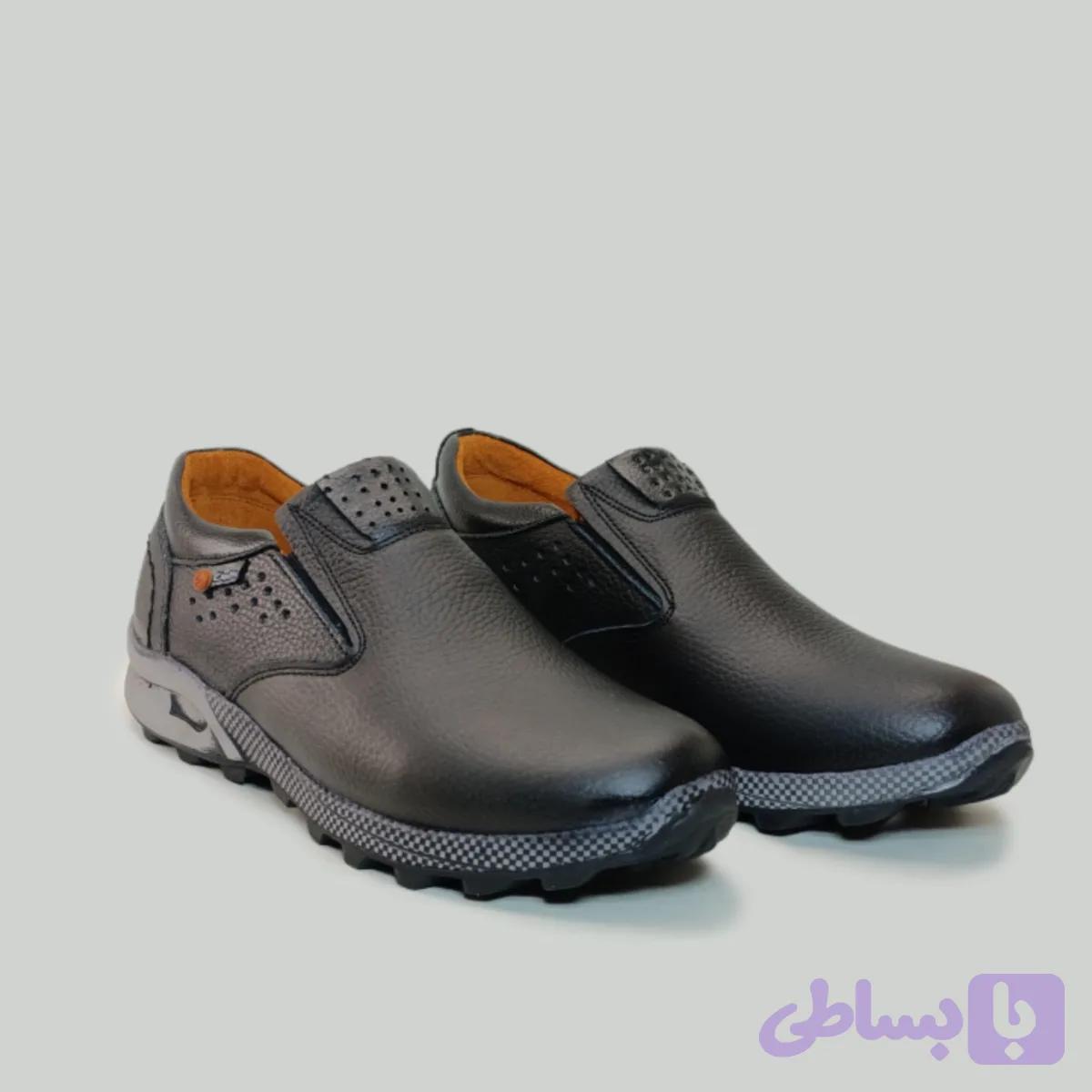 کفش روزمره مردانه طبی تمام چرم طبیعی آرگونومیک
