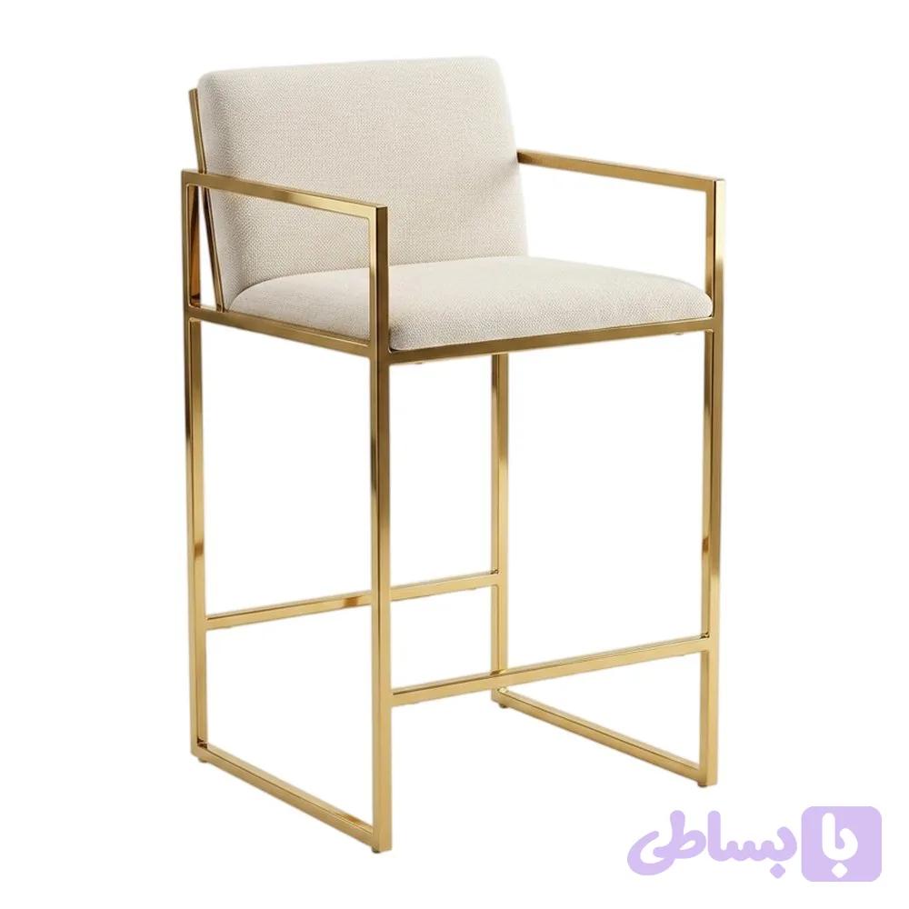صندلی اپن پایه فلزی با روکش پارچه تدی مدل هیما ۵۰×۵۰×۶۰ سانتی‌متر — تصویر 1