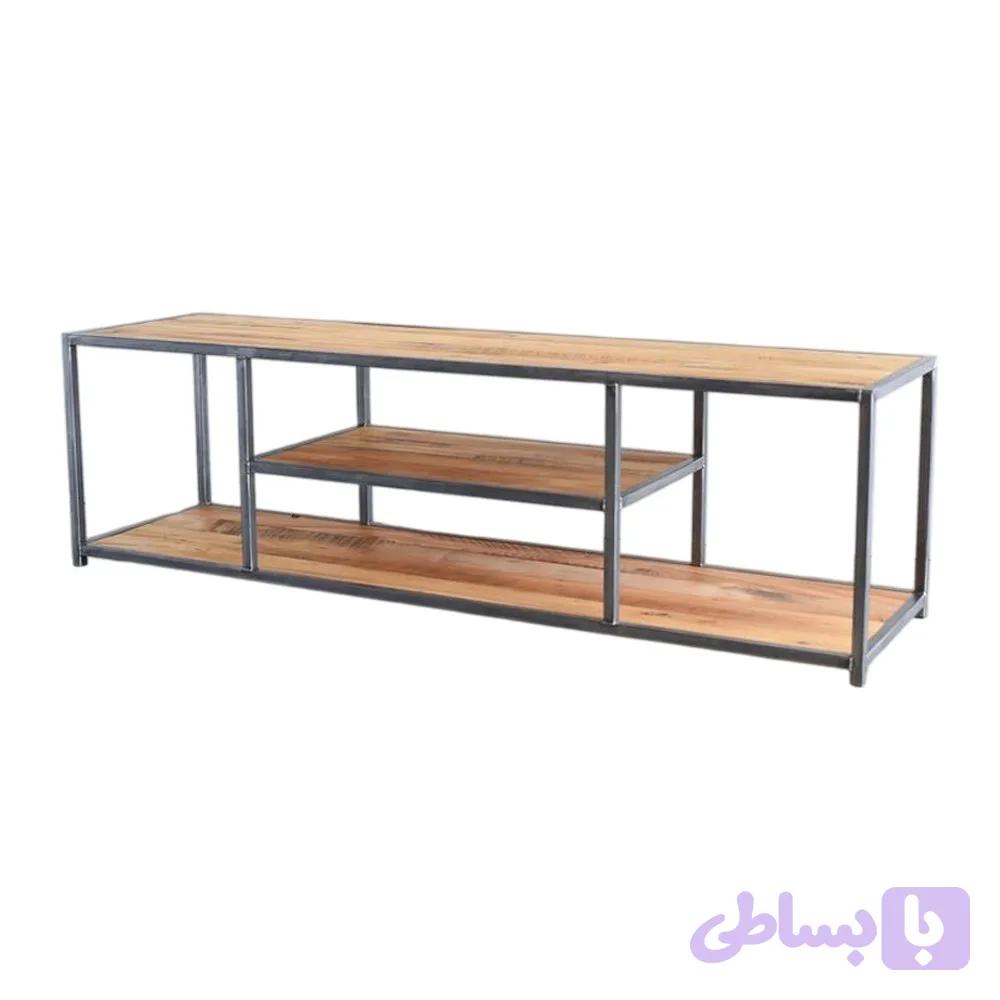 میز تلویزیون ملامینه و فلز مدل آتوسا ۱۶۰×۴۰×۴۵ سانتی‌متر — تصویر 1