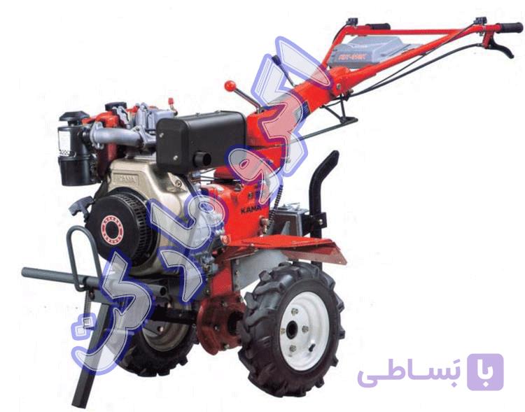تیلر کولتیواتور 7 اسب گازوئیلی کاما وارداتی با جعبه چوبی چرخ بزرگ — تصویر 1