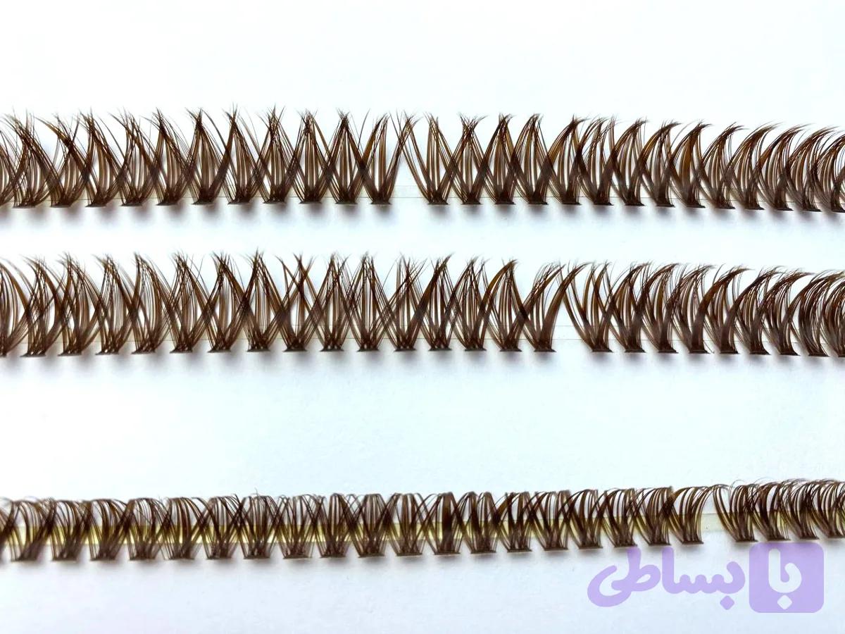مژه فیشر قهوه ای 60 گل فر D (سایز 12و 14) — تصویر 1