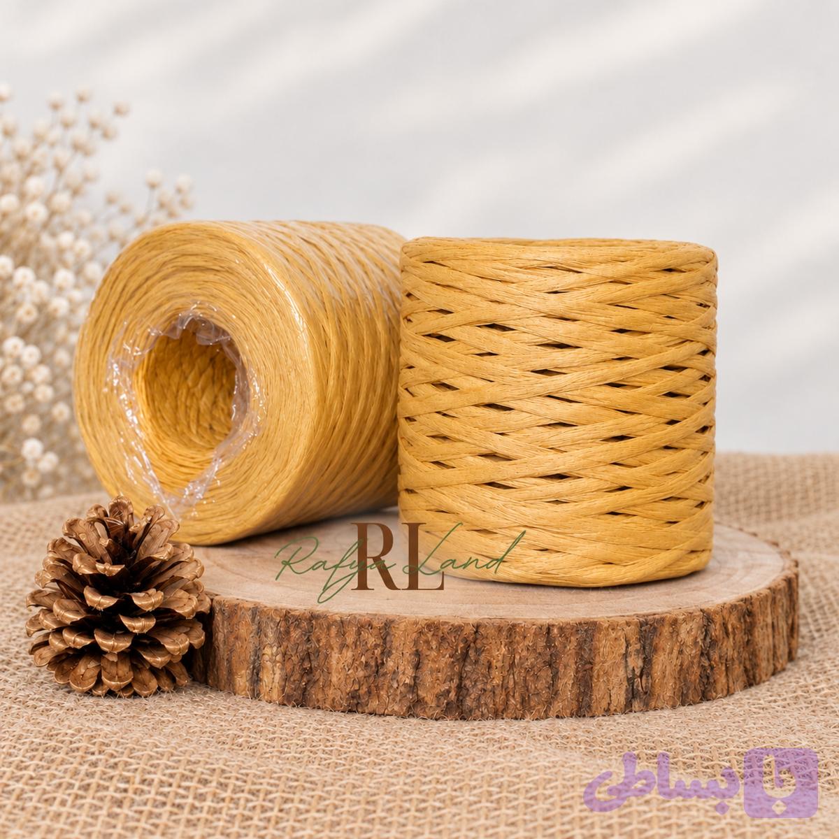 رافیا نواری گندمی(حصیری)G70 — تصویر 1