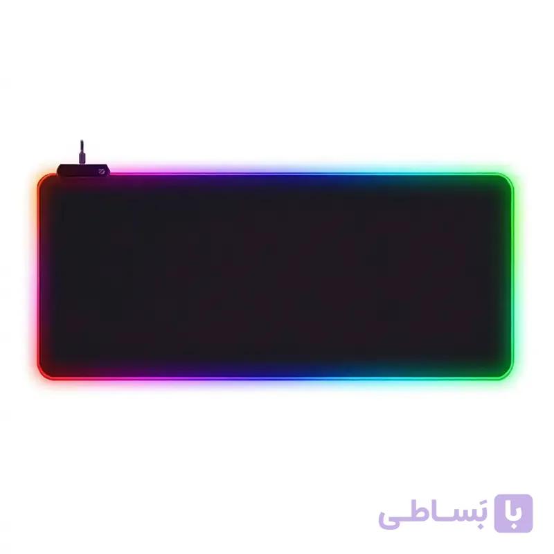 موس پد گیمینگ 30×80 تمام مشکی Glowing Cool RGB — تصویر 1