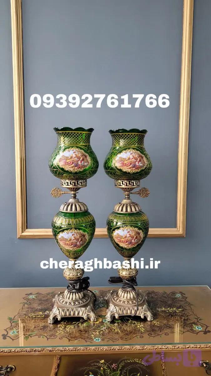 یک جفت چراغ لمپا مدل تراش سلطنتی — تصویر 1