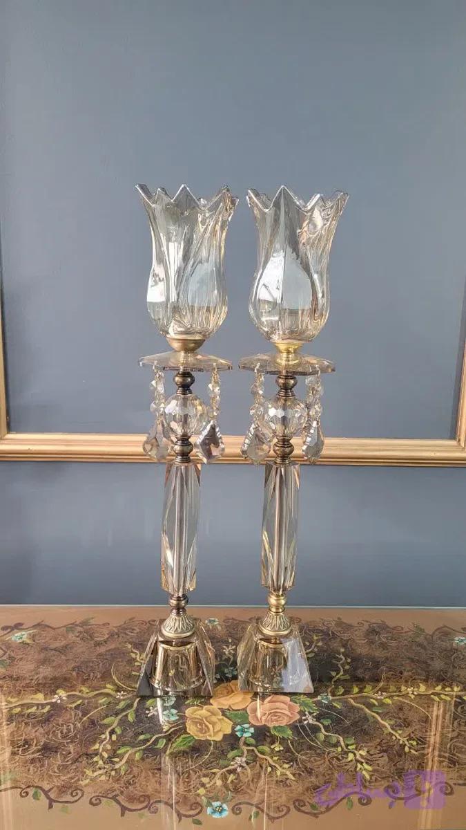 شمعدان تماما کریستالی وارداتی درجه یک