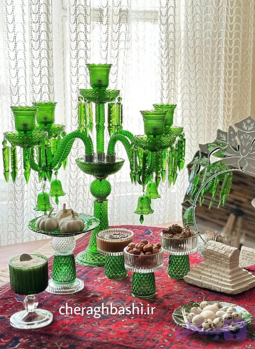 یک عدد شمعدان سه شاخه مدل باکارات فرانسه