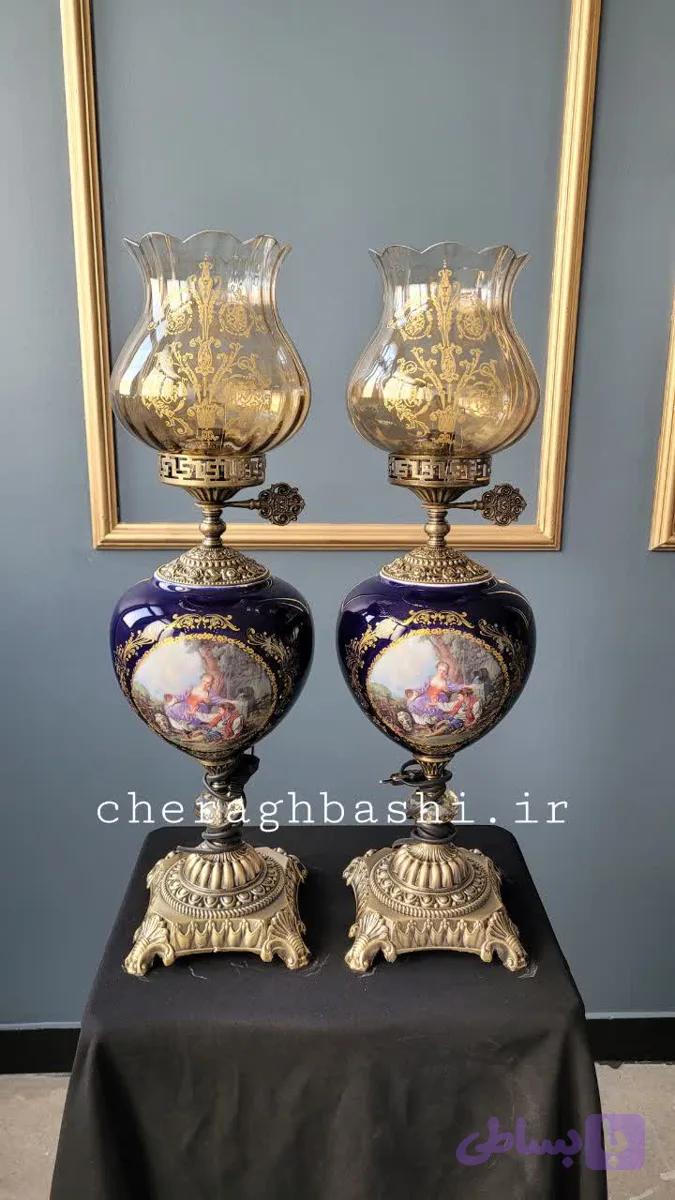یک جفت چراغ دنسی مدل ایتالیایی لاجوردی