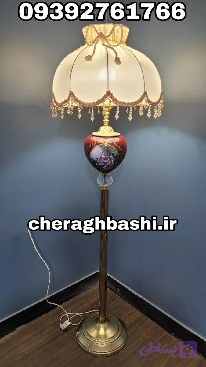 آباژور کنارسالنی ستون چینی رومئو ژولیت طرح ایتالیایی