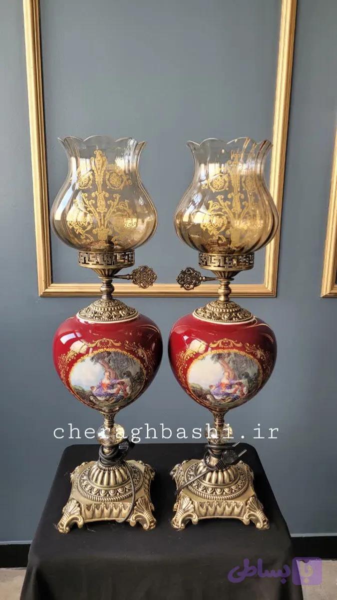 یک جفت چراغ دنسی مدل ایتالیایی قرمز