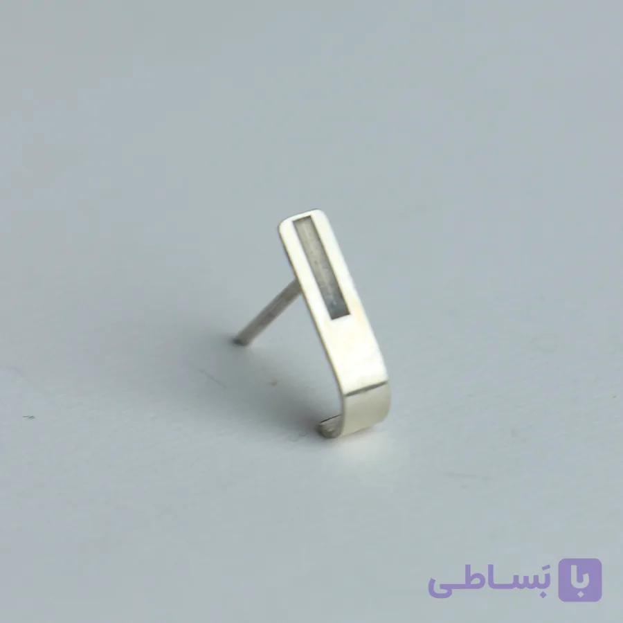 پیرسینگ نقره خم خط دار — تصویر 1