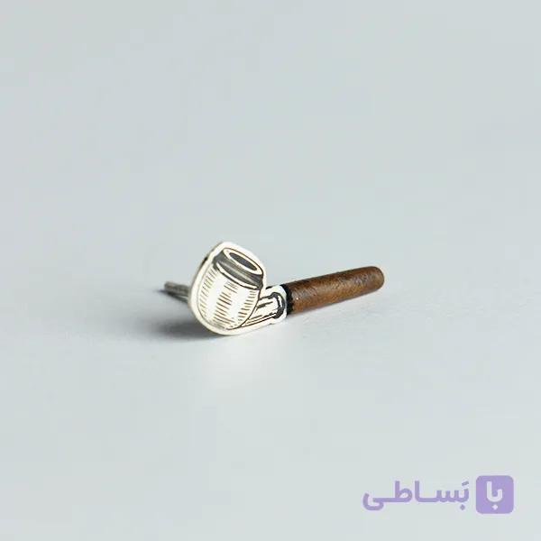 پیرسینگ نقره و چوب پیپ — تصویر 1