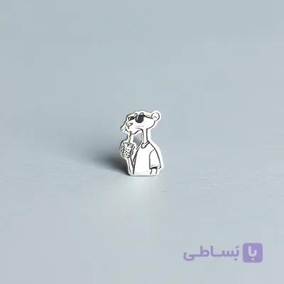 پیرسینگ نقره پلنگ صورتی — تصویر 1