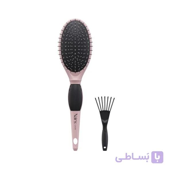 برس مو نارس دندانه فلزی مدل بیضی سری لاکچری کد 402 — تصویر 1