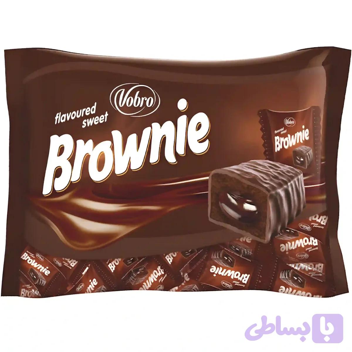 مینی کیک های پذیرایی وبرو با طعم براونی Vobro Brownie بسته 1 کیلویی