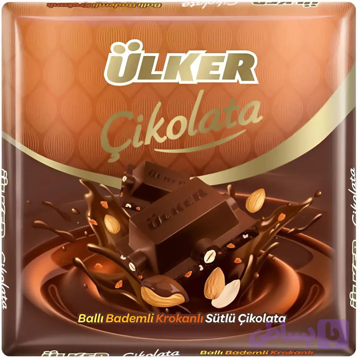 شکلات اولکر چیکولاتا عسل بادام کروکانت Ulker وزن 60 گرم
