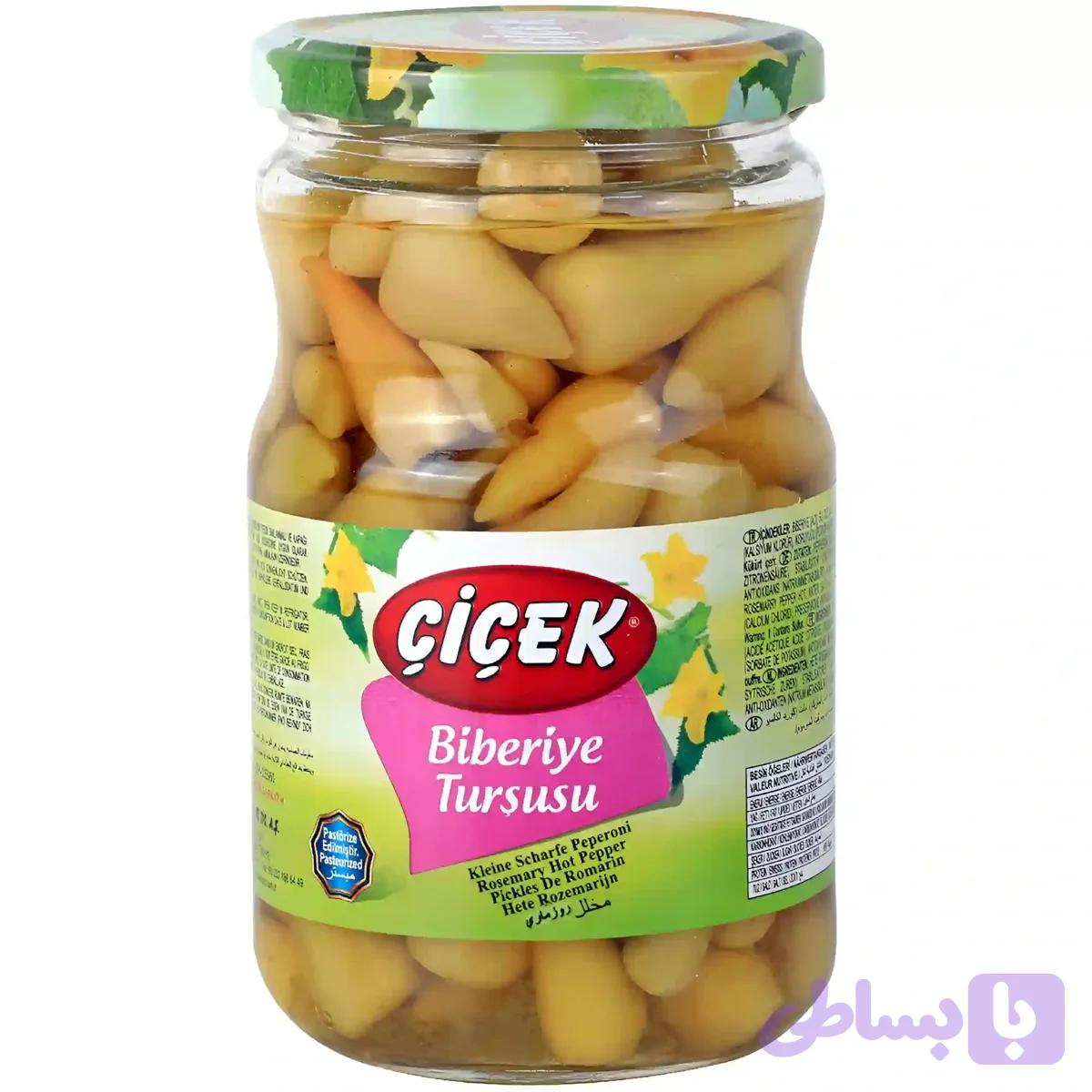 ترشی فلفل تند رزماری چیچک Cicek Biberiye Tursusu وزن 340 گرم