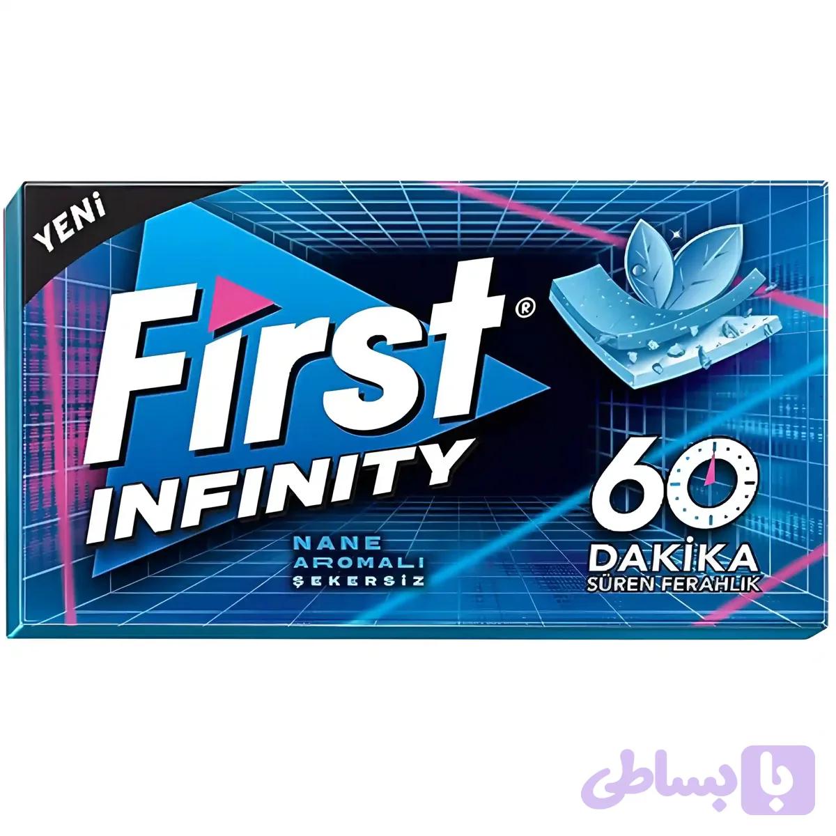 آدامس 60 دقیقه فرست اینفینیتی بدون شکر با طعم نعنا First Infinity وزن 27 گرم
