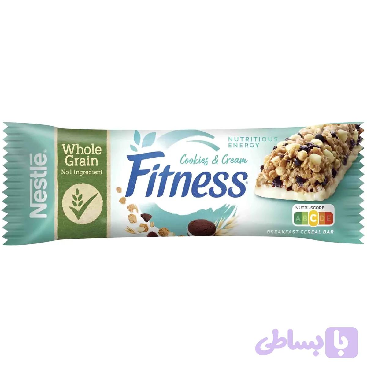 غلات بار نستله فیتنس با کرم کوکی Nestle Fitness Cookies & Cream وزن 23.5 گرم 6 عددی