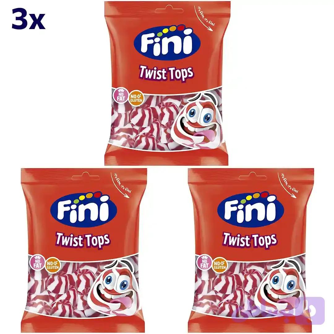 پاستیل توپ پیچی شکری فینی بدون گلوتن و چربی Fini Twist Tops وزن 90 گرم 3 عددی