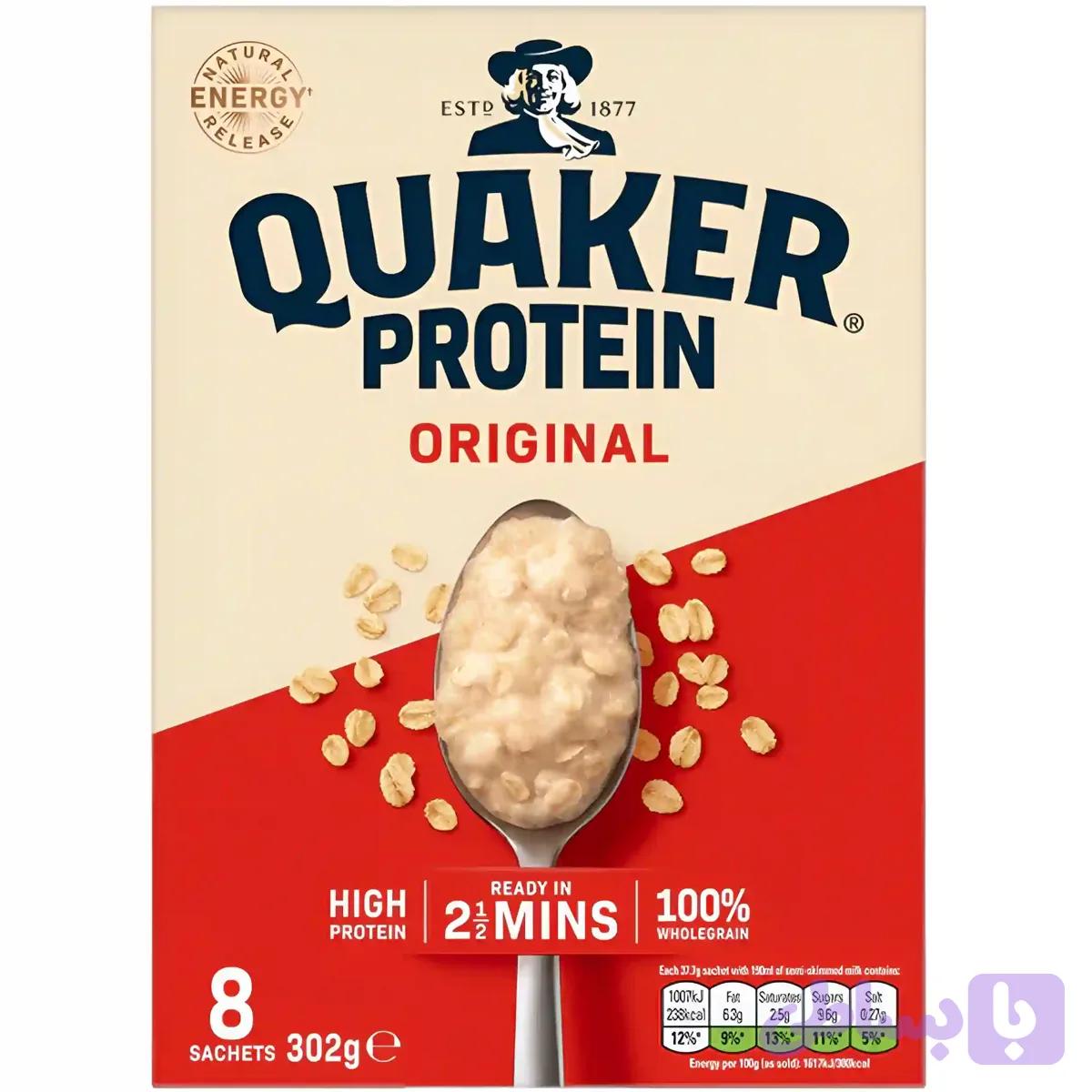 غلات بار کویکر پروتئین جو بسیار ساده Quaker Orginal وزن 302 گرم