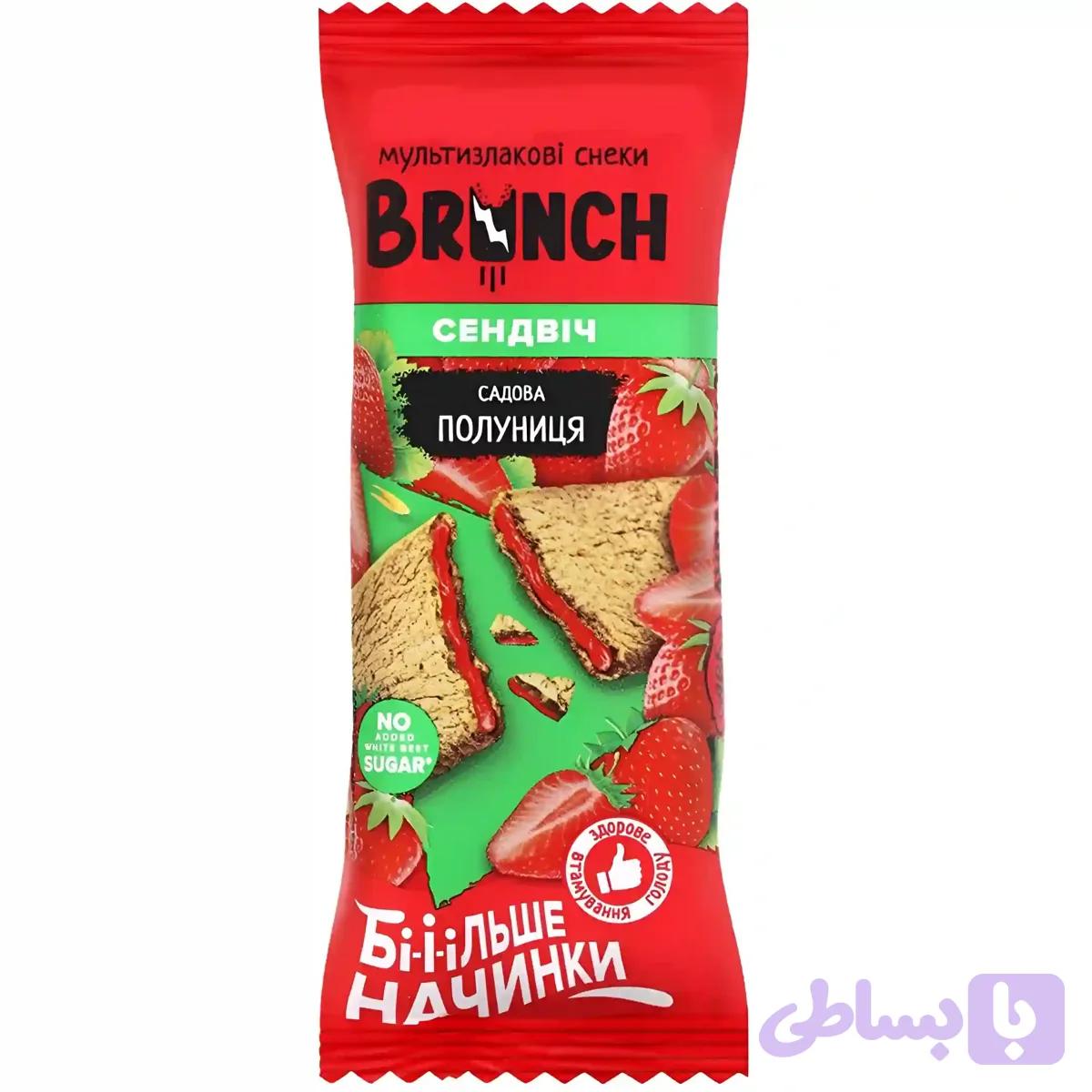 غلات بار رژیمی برانچ با مغز توت فرنگی Brunch Strawberry وزن 56 گرم