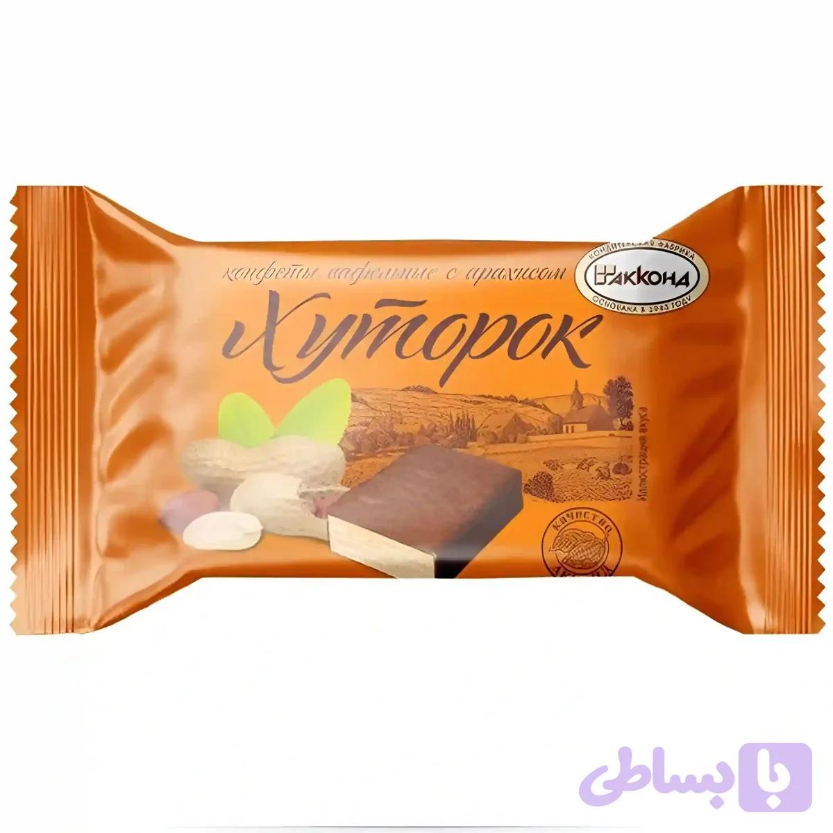 ویفر پذیرایی آکوند خوتوروک کرم بادام زمینی و روکش شکلاتی Akkond Khutorok