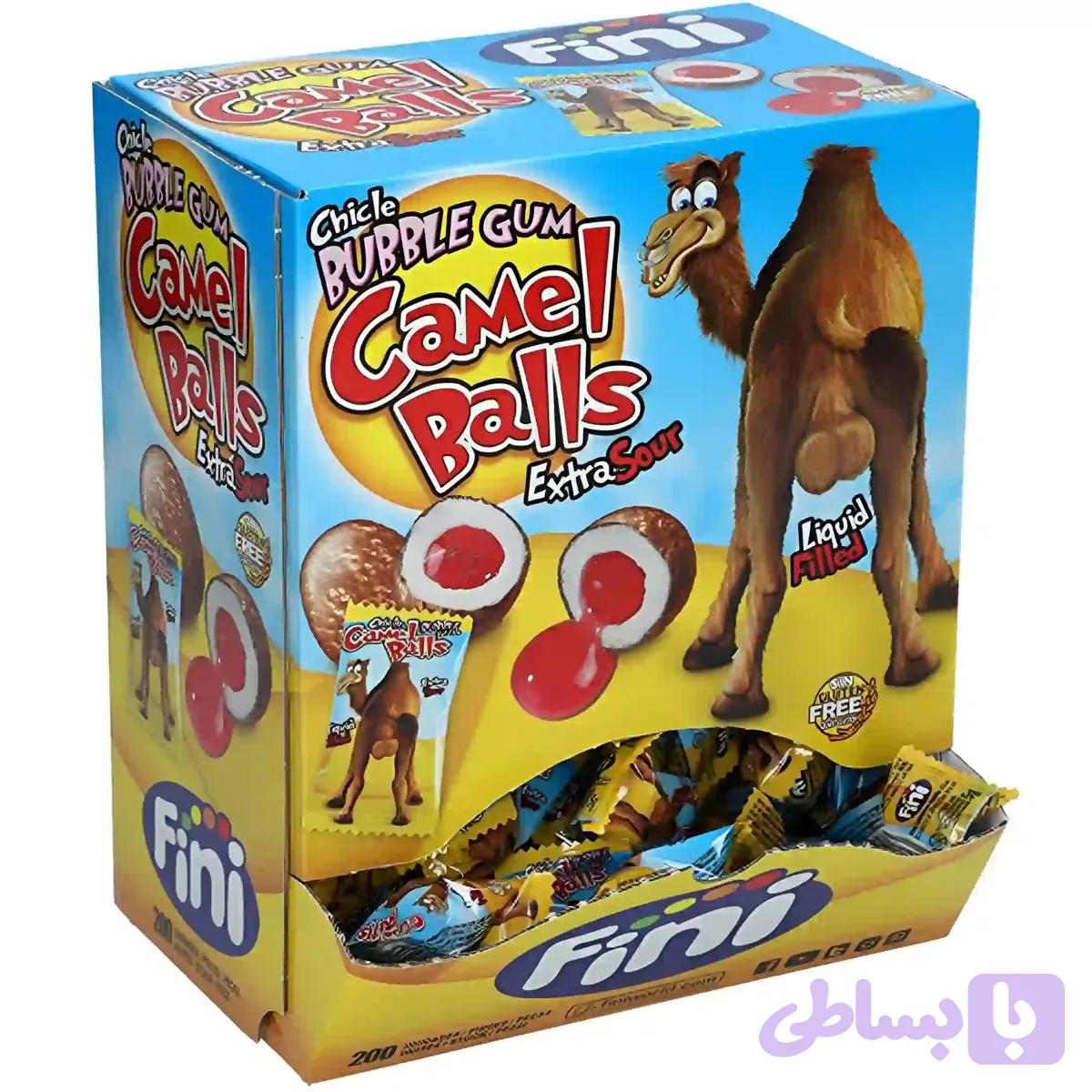 آدامس ترش مغزدار فینی Fini طرح کوهان شتر Camel Balls بسته 200 عددی
