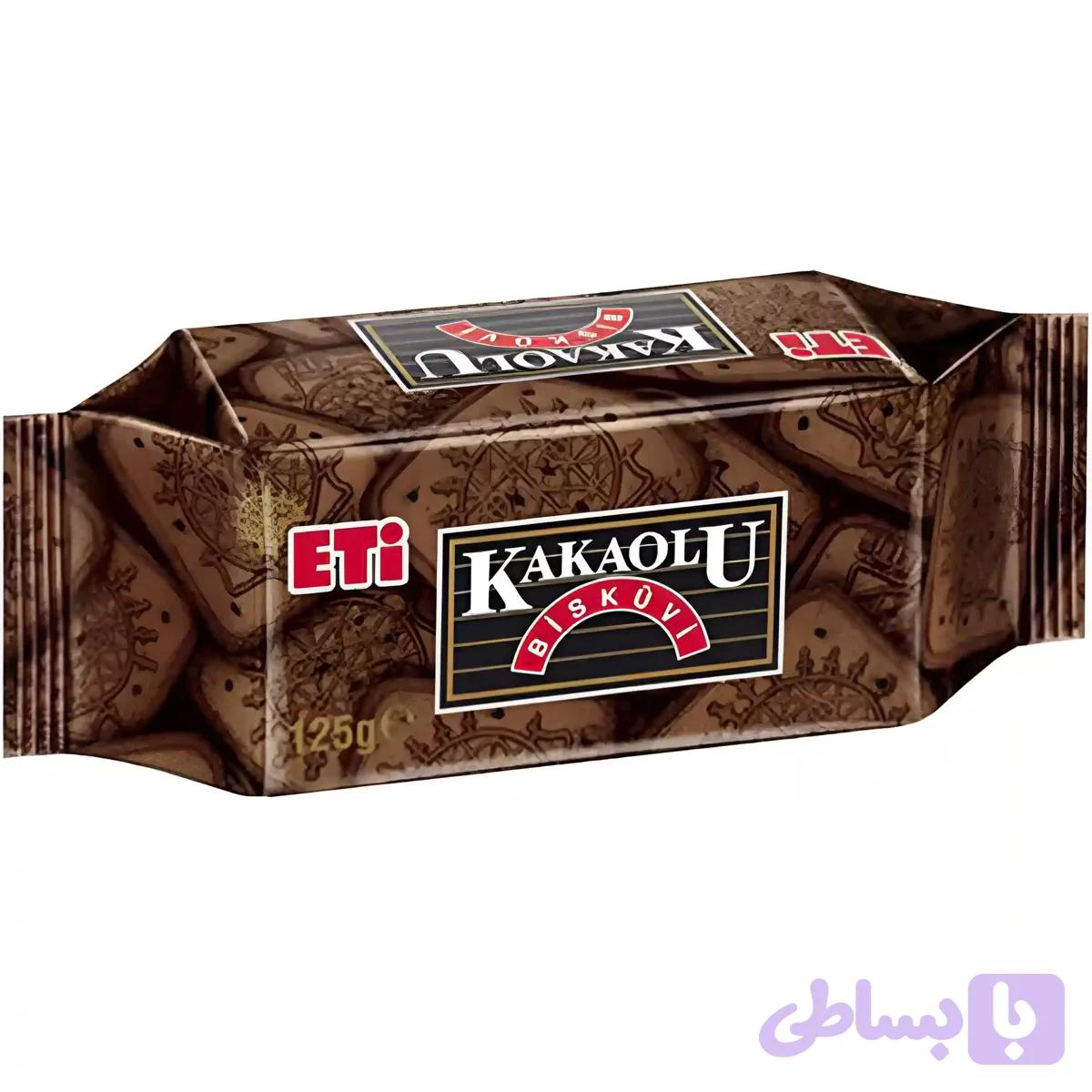 بیسکویت کاکائویی اتی Eti kakaolu Biskuvi وزن 125 گرم — تصویر 1