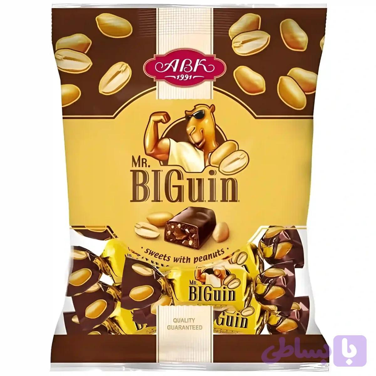 شکلات پذیرایی مستر بیگویین ABK Mr. Biguin با مغز بادام زمینی و کارامل 1 کیلویی