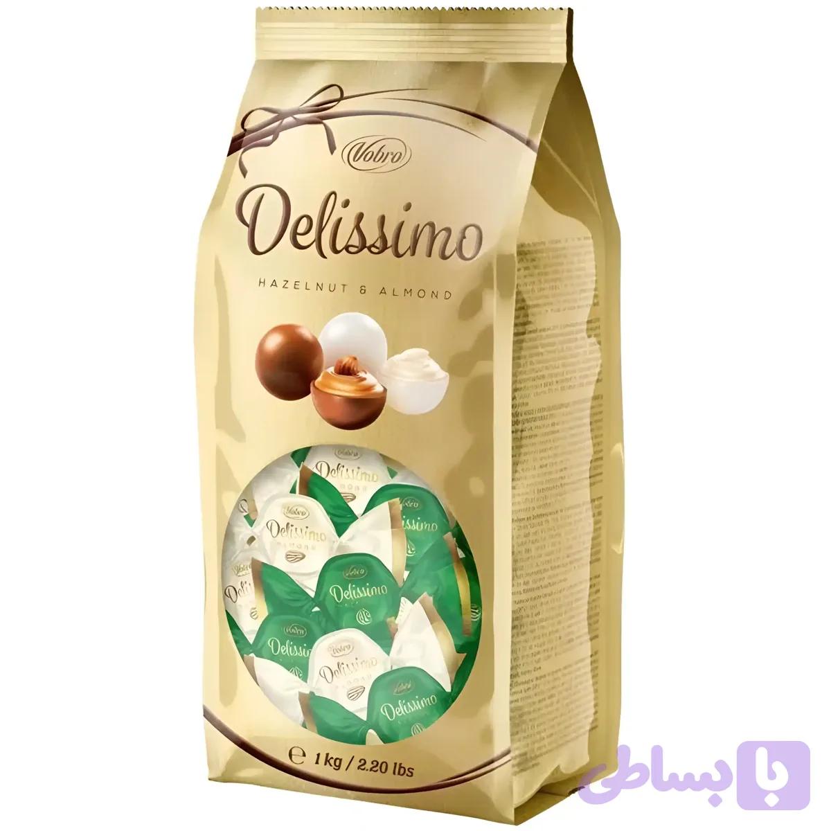 شکلات دلیسیمو وبرو با مغز کرم بادام Vobro Delissimo Almond بسته 1 کیلویی