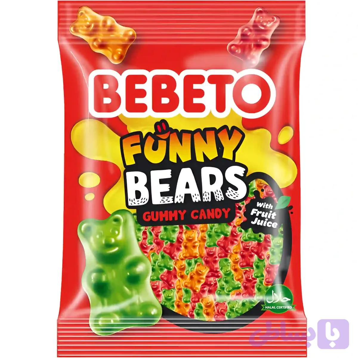 پاستیل ببتو مدل خرس های بامزه Bebeto Funny Bears وزن 80 گرم 3 عددی