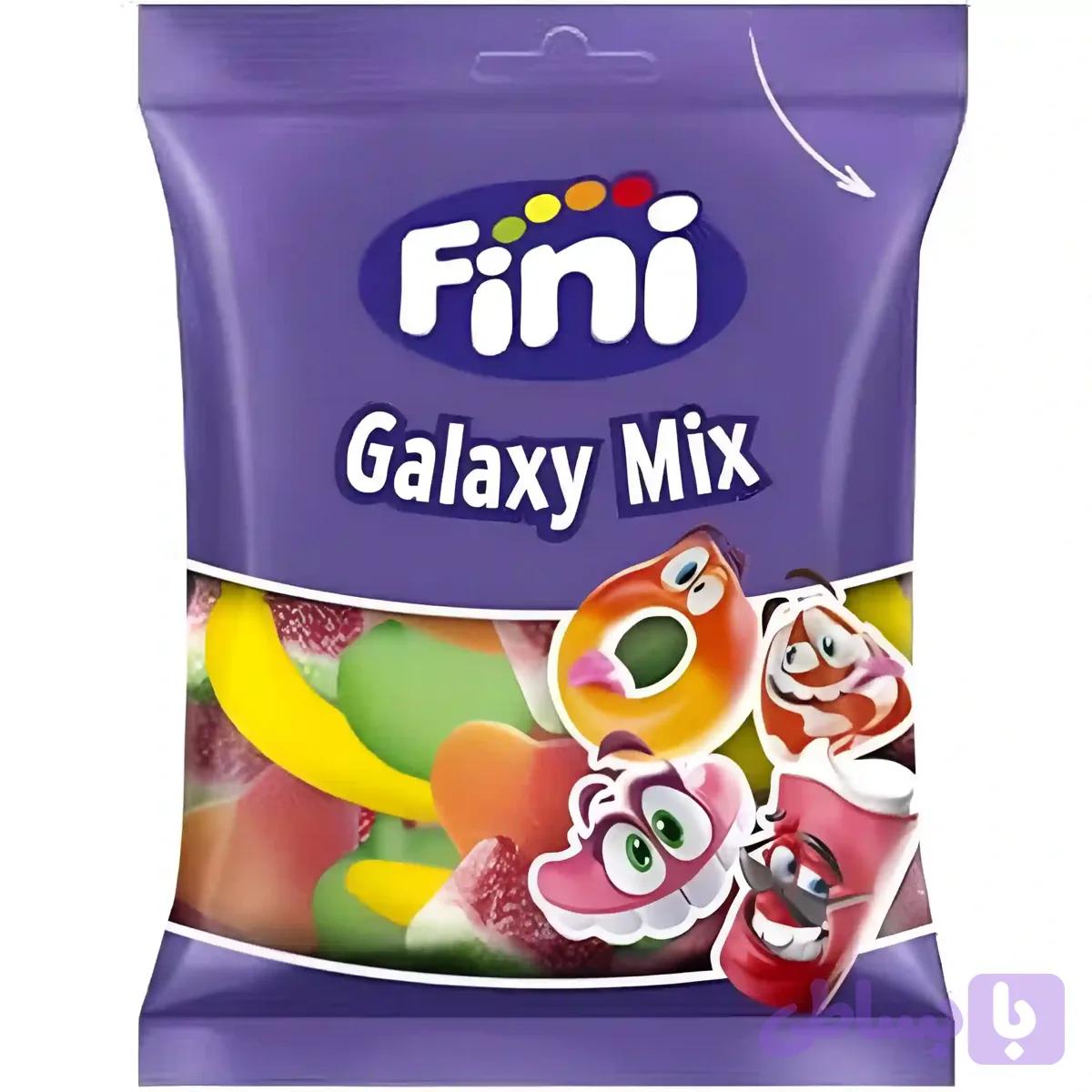 پاستیل فضایی میکس میوه ای فینی بدون گلوتن و چربی Fini Galaxy Mix وزن 90 گرم 3 عددی