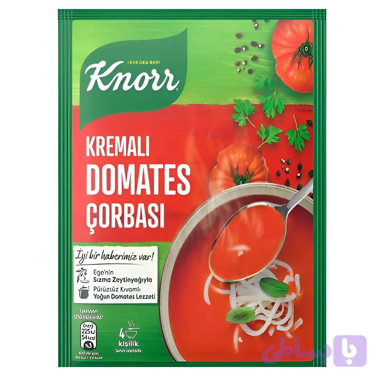 سوپ آماده گوجه فرنگی با خامه کنور Knorr مدل Kremali Domates Corbasi وزن 69 گرم