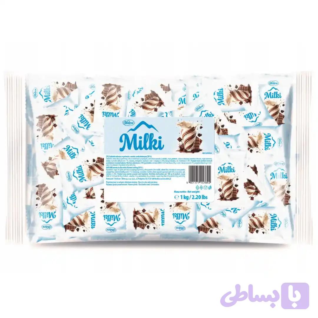 شکلات میلکی وبرو با مغز کرم شیر Vobro Milky بسته 1 کیلویی