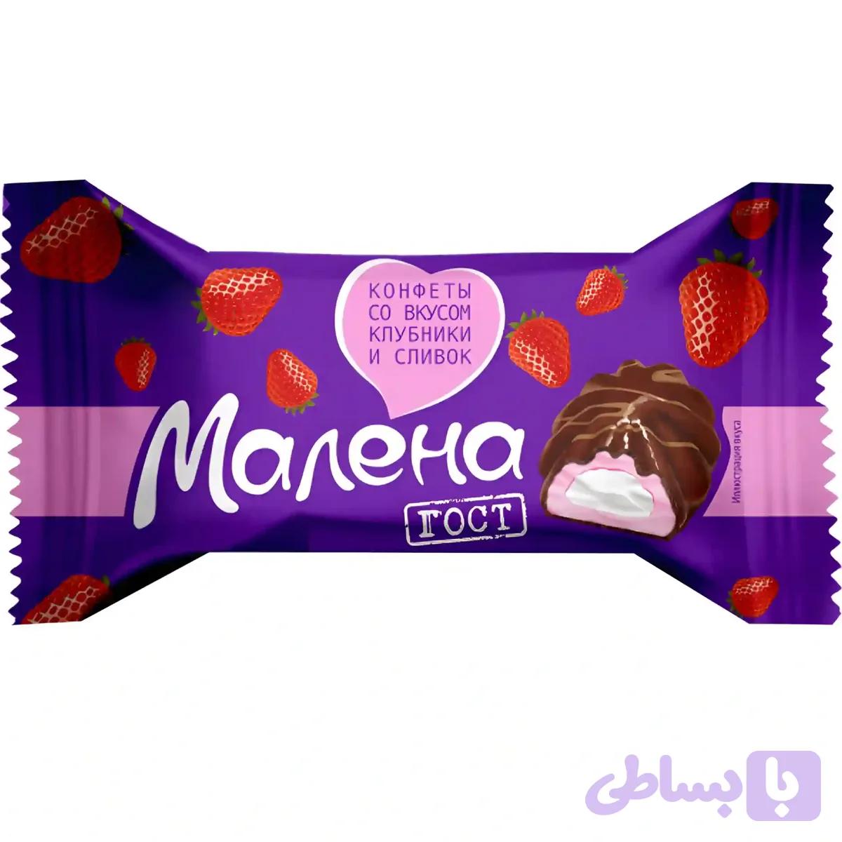 شکلات ژله‌ ای مالنا آکوند با طعم توت‌ فرنگی و خامه Akkond Malena بسته 500 گرمی