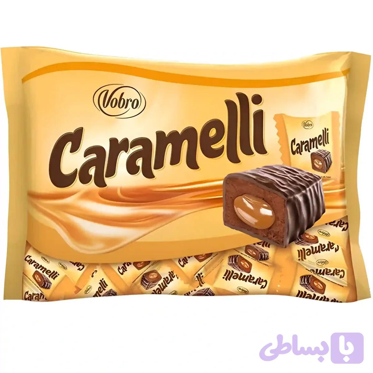 شکلات وبرو با مغز کرم کاراملی Vobro Caramelli بسته 1 کیلویی