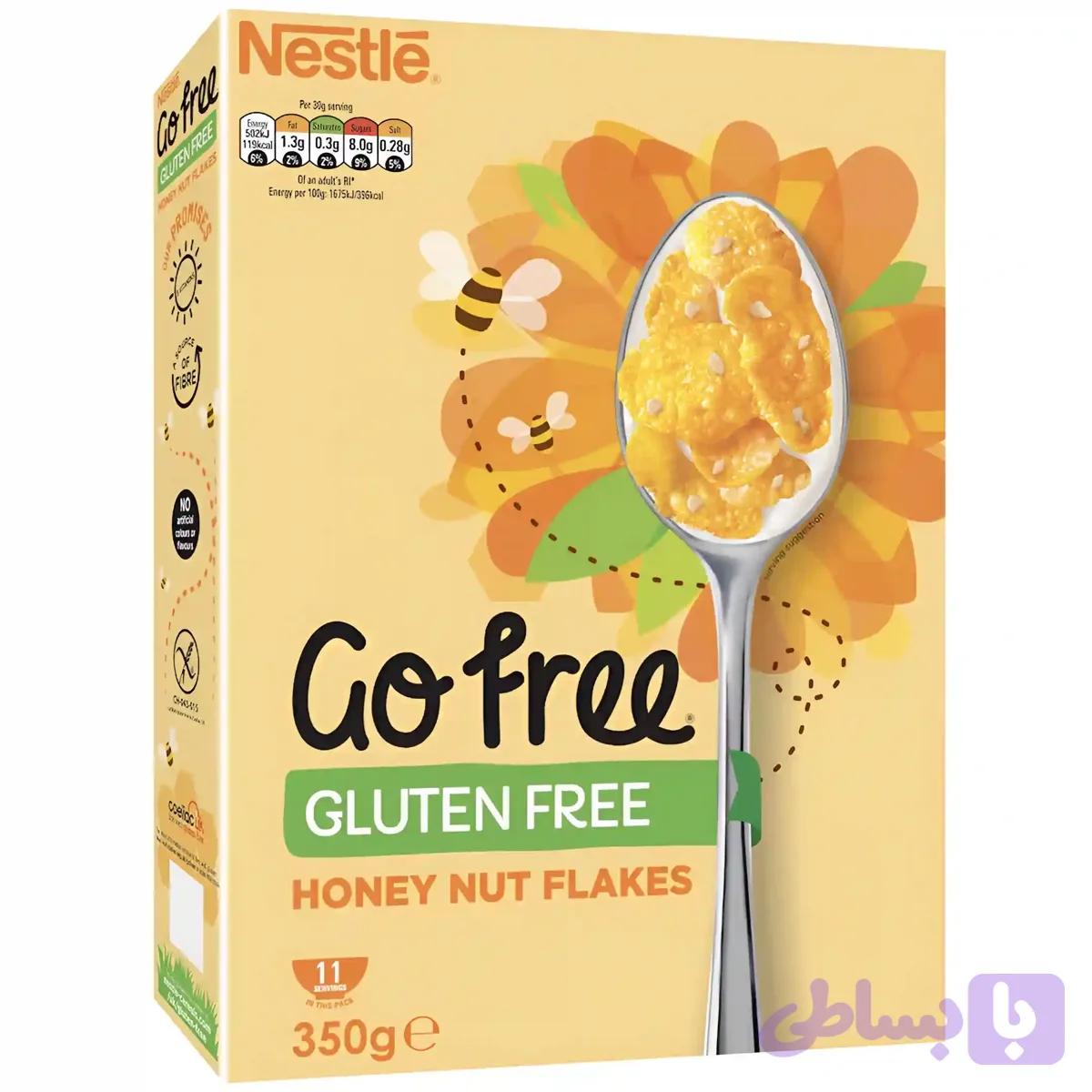 کورن فلکس کلاگز با طعم عسل Nestle Go Free Honey وزن 350 گرم