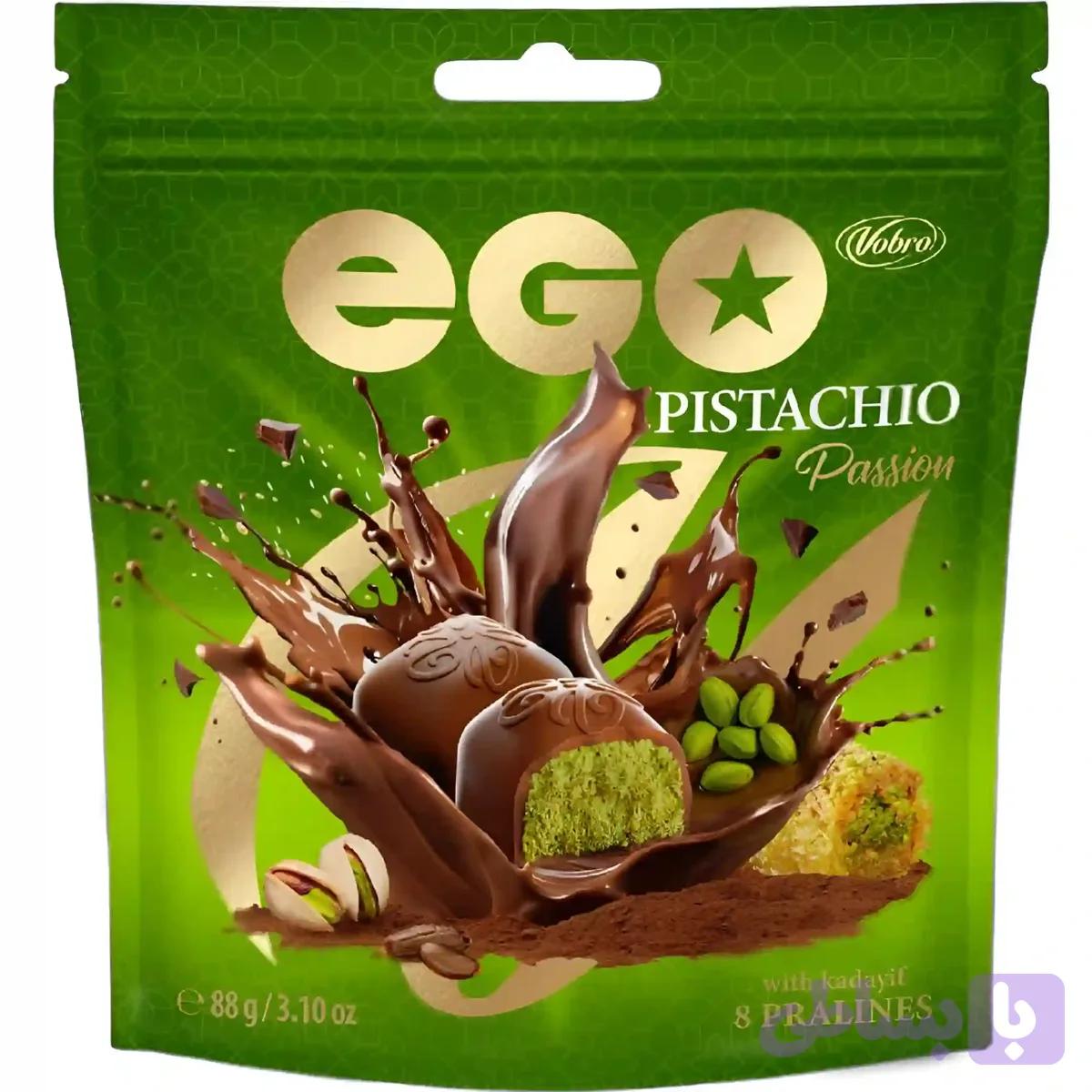شکلات وبرو Vobro مدل Ego با مغز کرم پسته و کادایف 92 گرم — تصویر 1